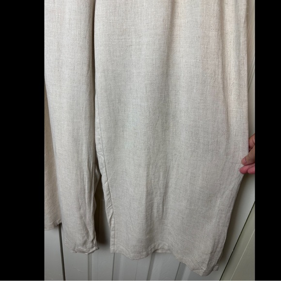 New LONG TALL SALLY Linen Blends Wide Leg Pants Natural Tan Beige High Rise NWT - Picture 7 of 11